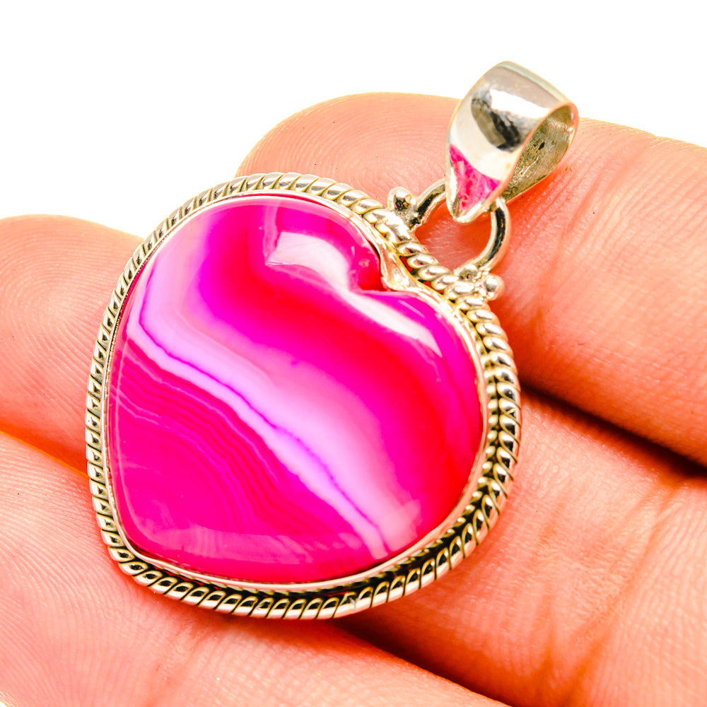 Pink Botswana Agate Pendants handcrafted by Ana Silver Co - PD6189