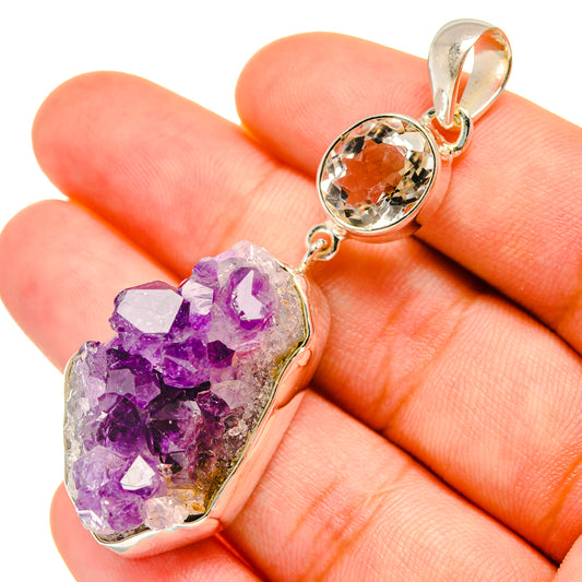 Amethyst Crystal Pendants handcrafted by Ana Silver Co - PD6201
