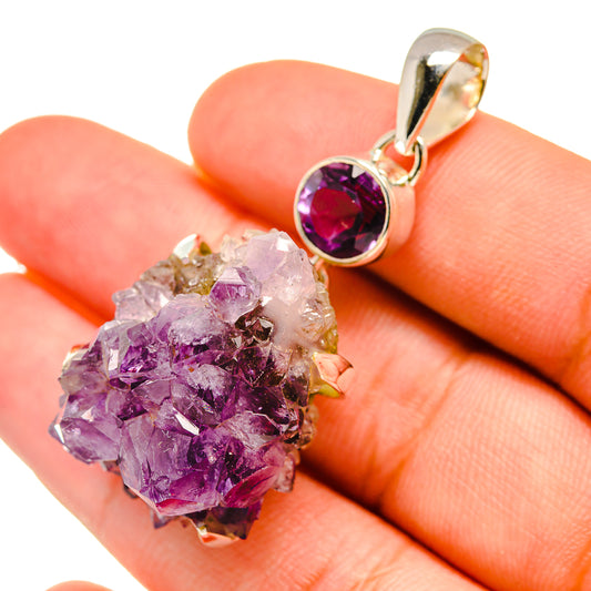 Amethyst Crystal Pendants handcrafted by Ana Silver Co - PD6202