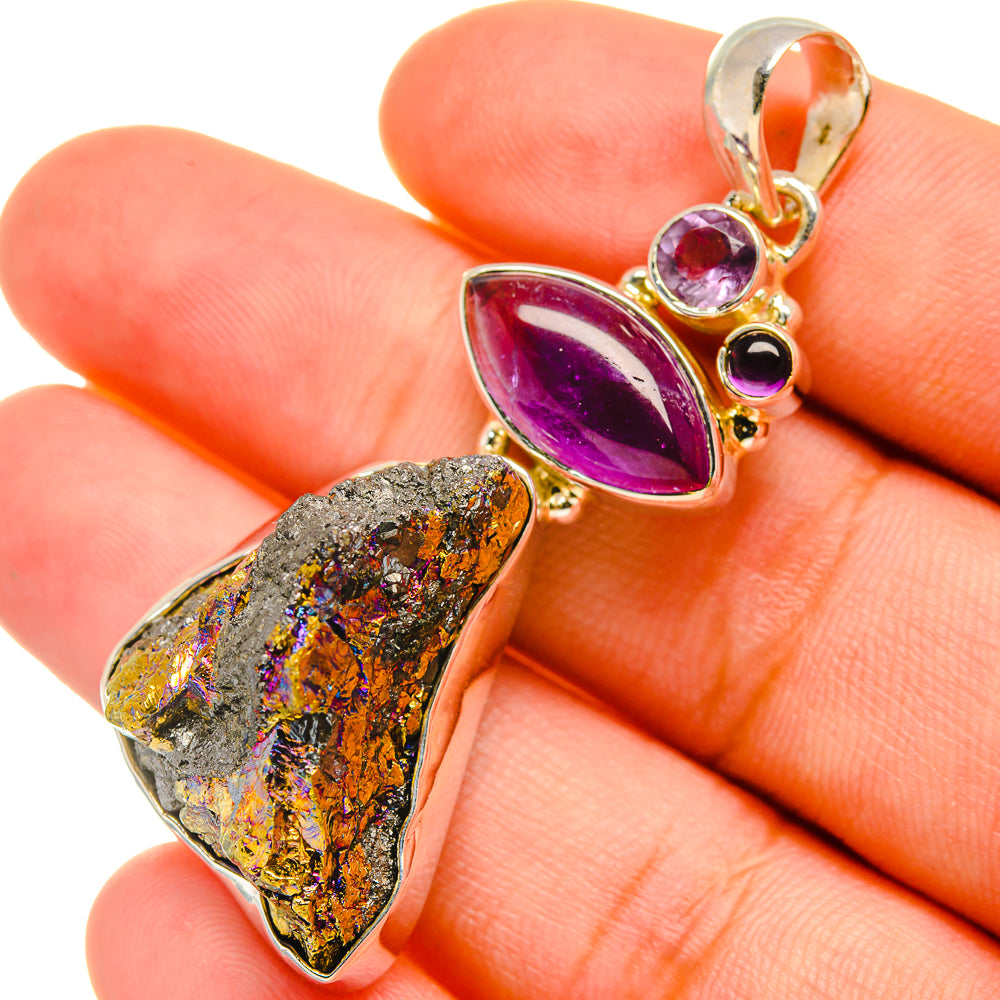 Spectro Pyrite Druzy Pendants handcrafted by Ana Silver Co - PD6205