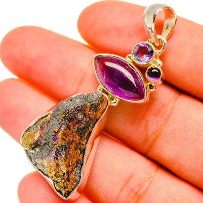 Spectro Pyrite Druzy Pendants handcrafted by Ana Silver Co - PD6205