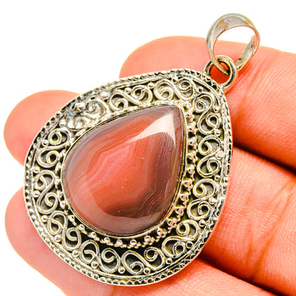 Orange Botswana Agate Pendants handcrafted by Ana Silver Co - PD6217