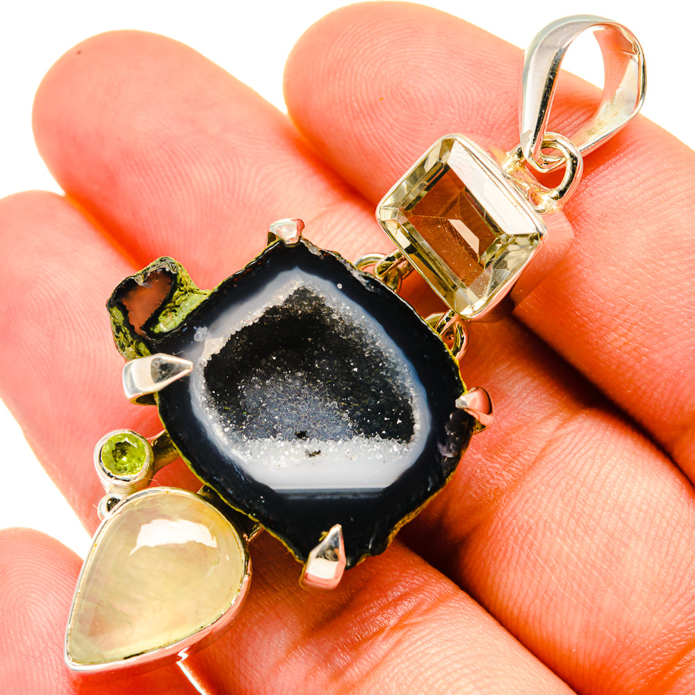 Coconut Geode Druzy Pendants handcrafted by Ana Silver Co - PD6235
