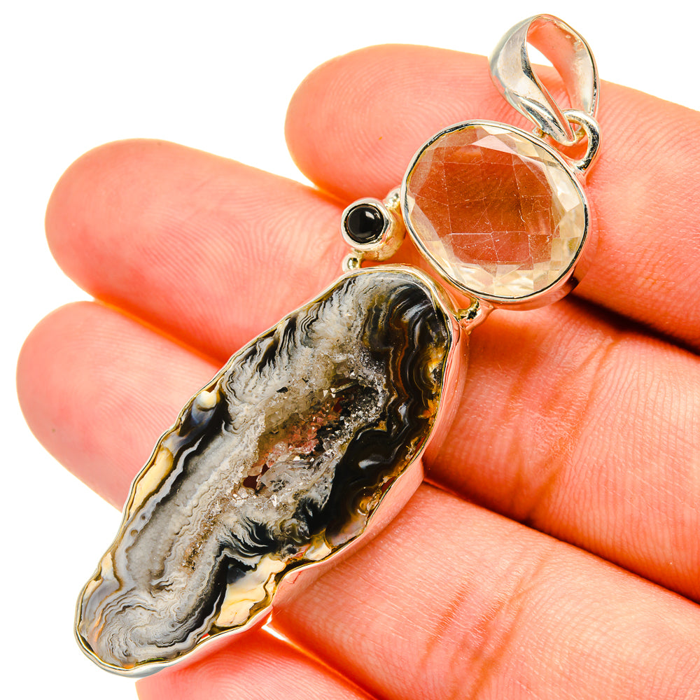 Coconut Geode Druzy Pendants handcrafted by Ana Silver Co - PD6237