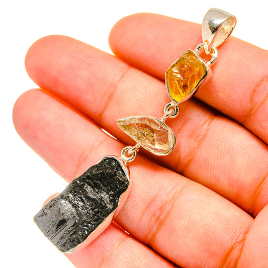 Black Tourmaline Pendants handcrafted by Ana Silver Co - PD6242
