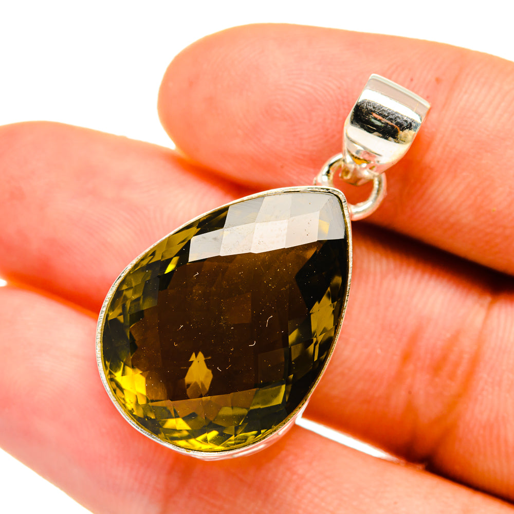Olive Quartz Pendants handcrafted by Ana Silver Co - PD6313