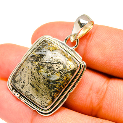 Pyrite Agate Pendants handcrafted by Ana Silver Co - PD6317
