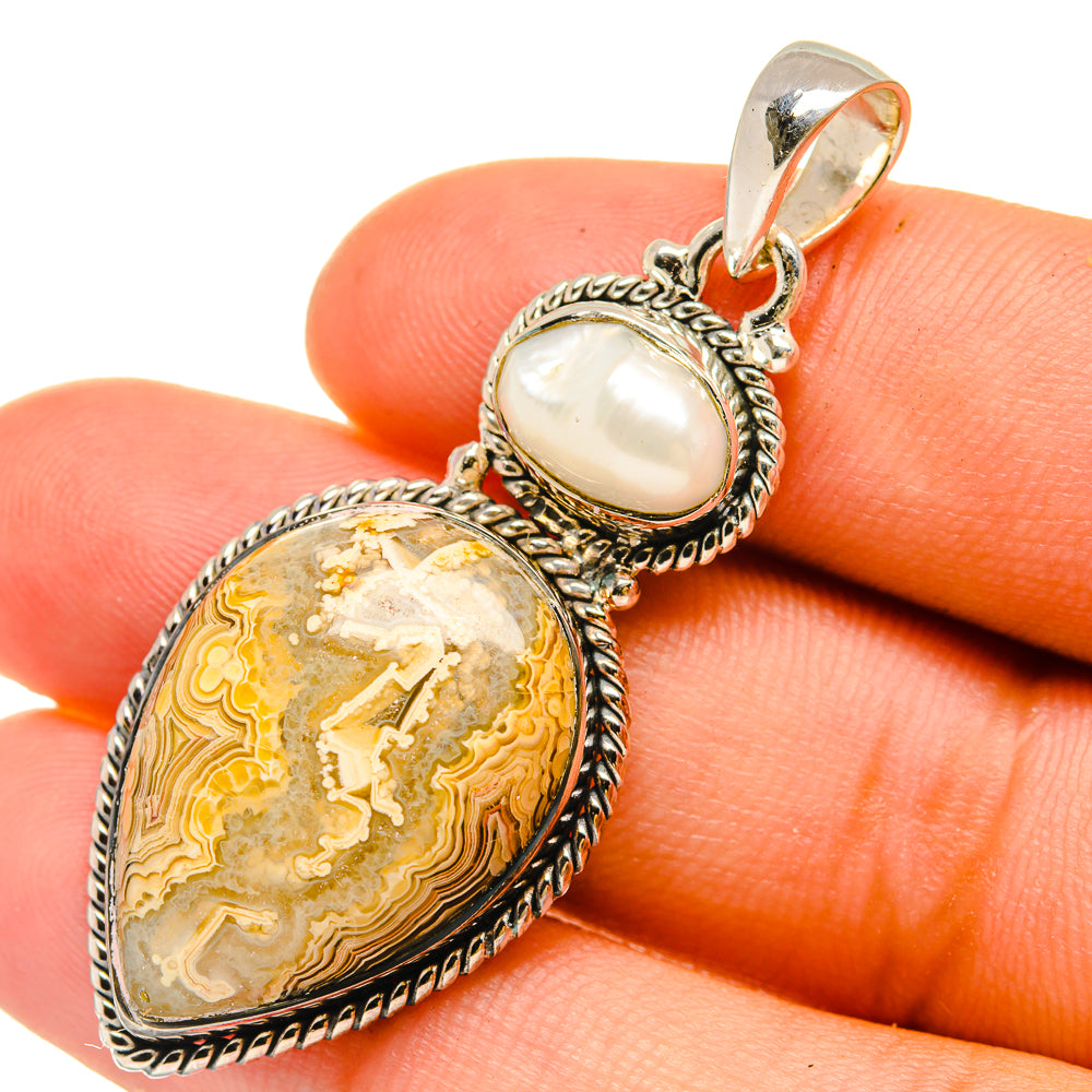 Laguna Lace Agate Pendants handcrafted by Ana Silver Co - PD6355