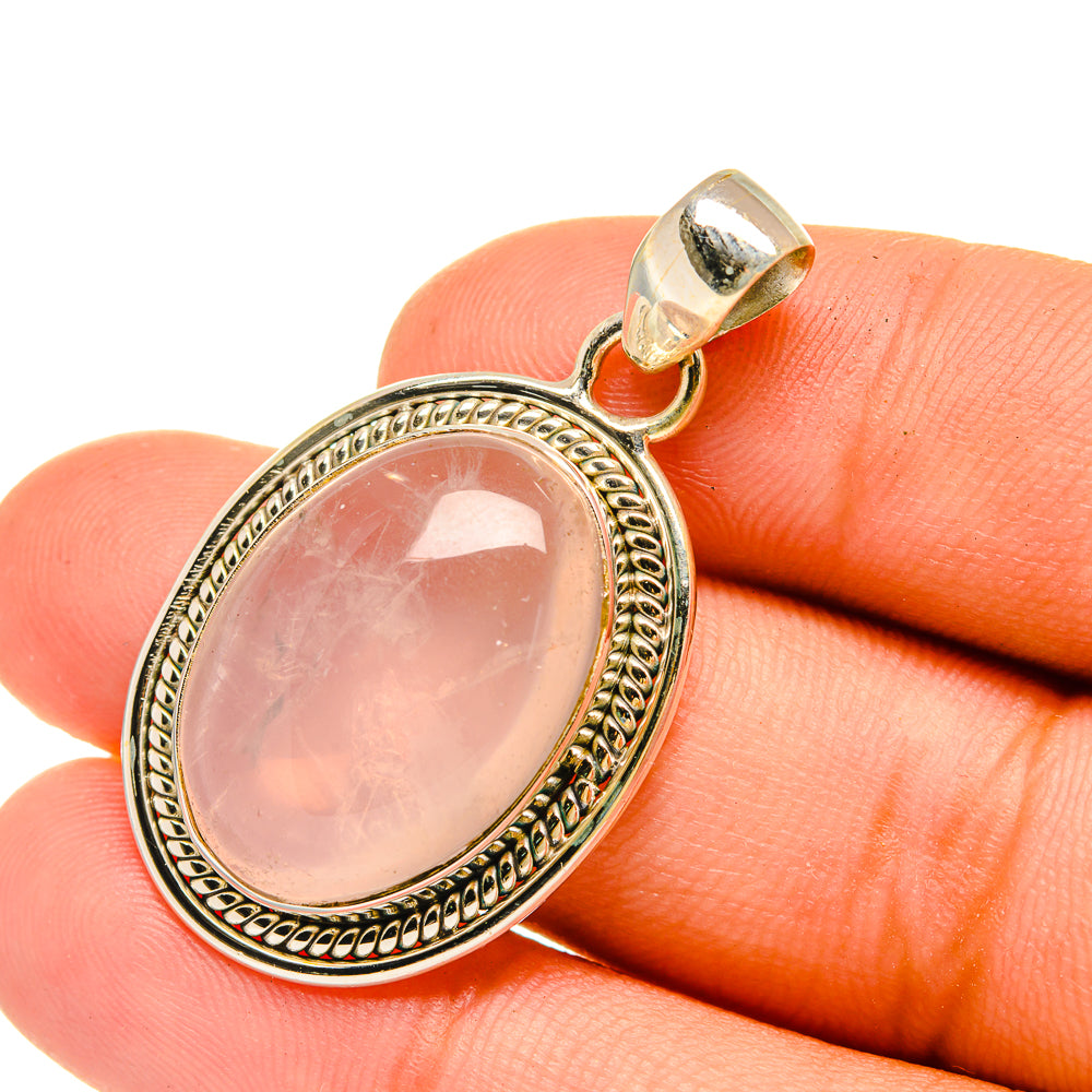 Rose Quartz Pendants handcrafted by Ana Silver Co - PD6385