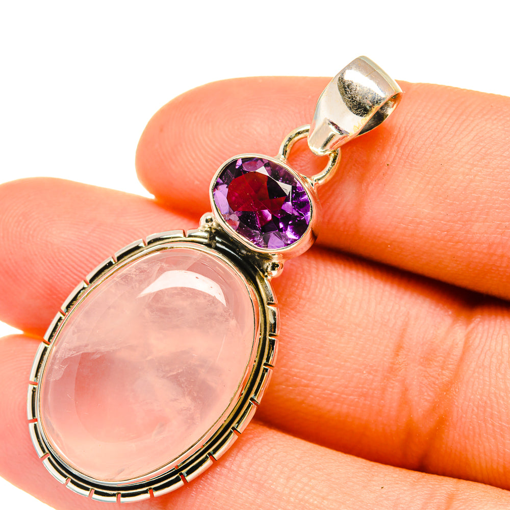 Rose Quartz Pendants handcrafted by Ana Silver Co - PD6388