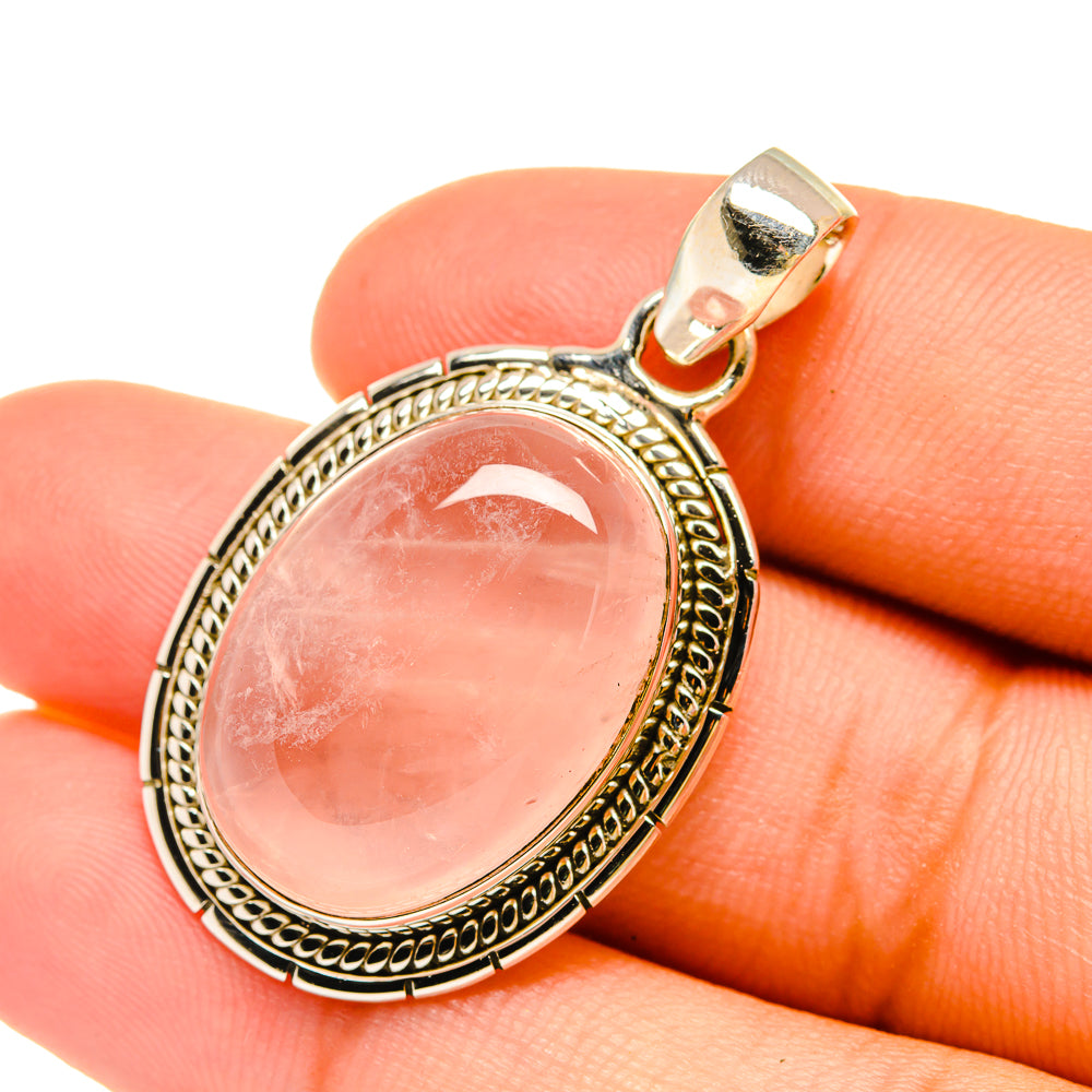 Rose Quartz Pendants handcrafted by Ana Silver Co - PD6389
