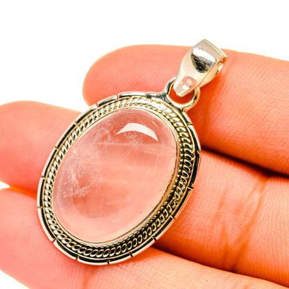 Rose Quartz Pendants handcrafted by Ana Silver Co - PD6389