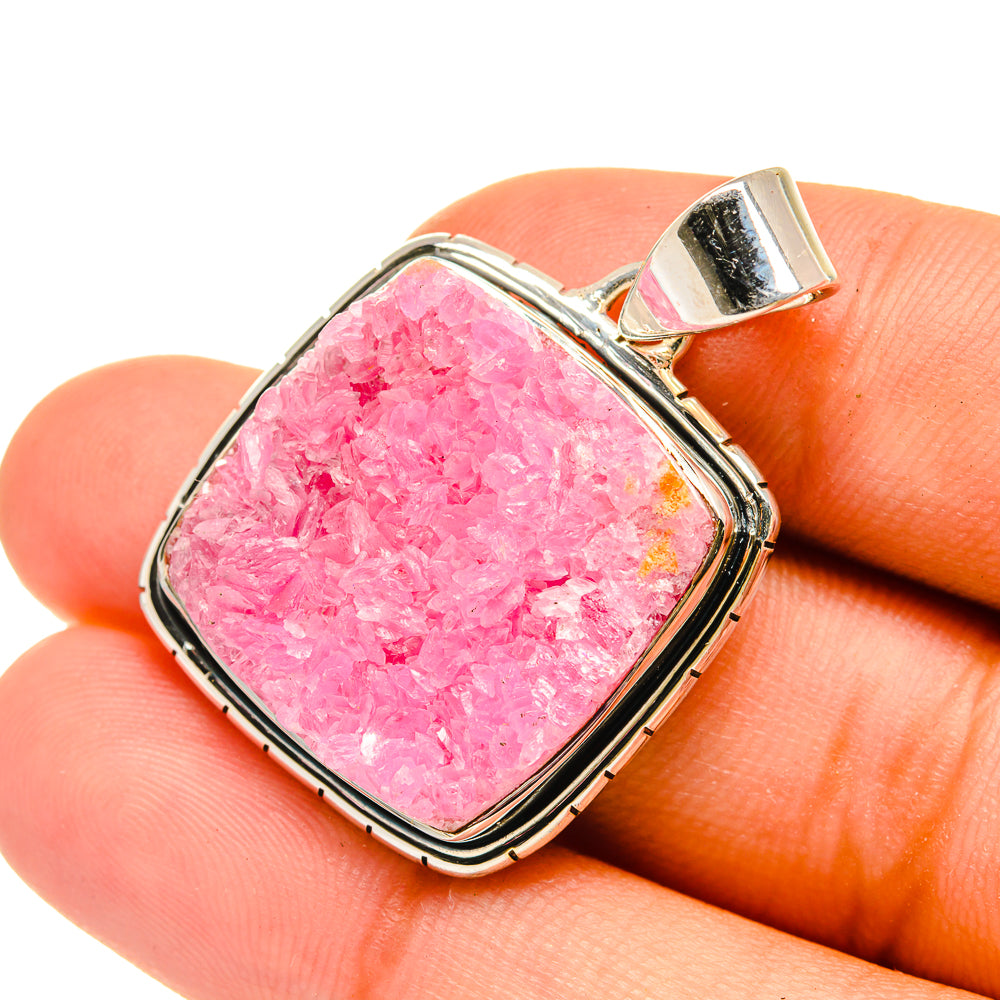 Cobalto Calcite Druzy Pendants handcrafted by Ana Silver Co - PD6394