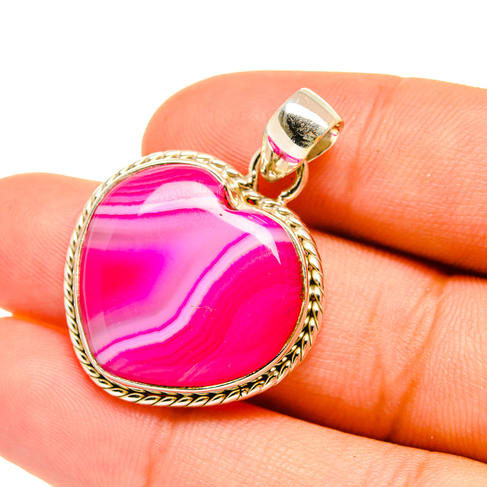 Pink Botswana Agate Pendants handcrafted by Ana Silver Co - PD6397