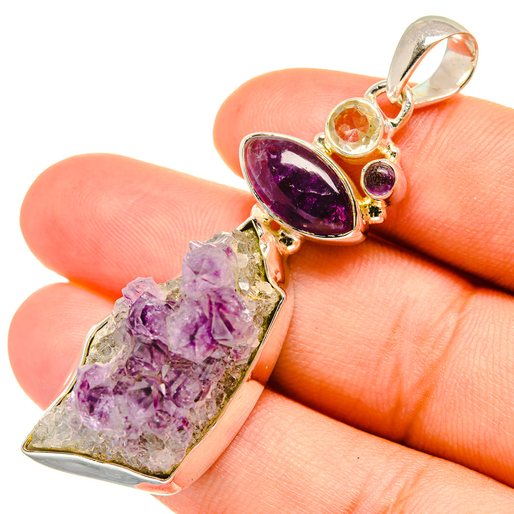 Amethyst Crystal Pendants handcrafted by Ana Silver Co - PD6411