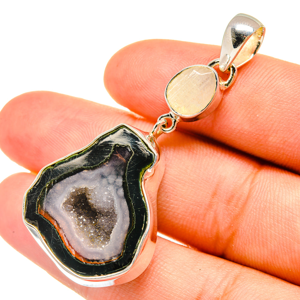 Coconut Geode Druzy Pendants handcrafted by Ana Silver Co - PD6415
