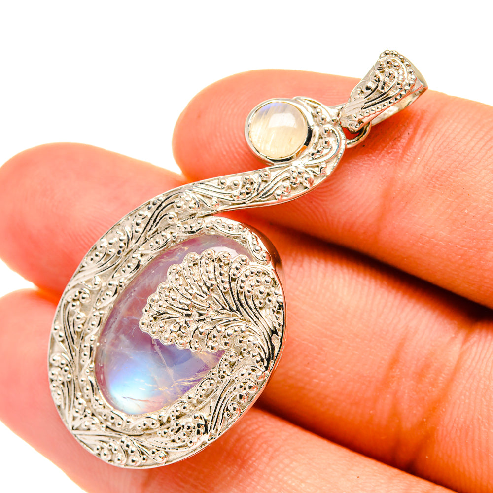 Rainbow Moonstone Pendants handcrafted by Ana Silver Co - PD6417
