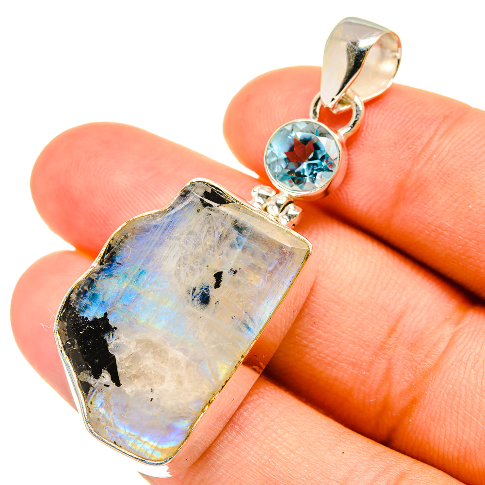 Rainbow Moonstone Pendants handcrafted by Ana Silver Co - PD6419