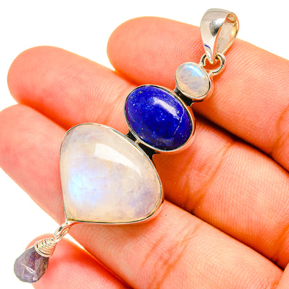 Rainbow Moonstone Pendants handcrafted by Ana Silver Co - PD6420