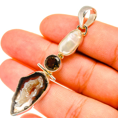 Coconut Geode Druzy Pendants handcrafted by Ana Silver Co - PD6429