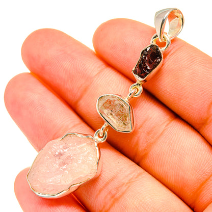 Rose Quartz Pendants handcrafted by Ana Silver Co - PD6444