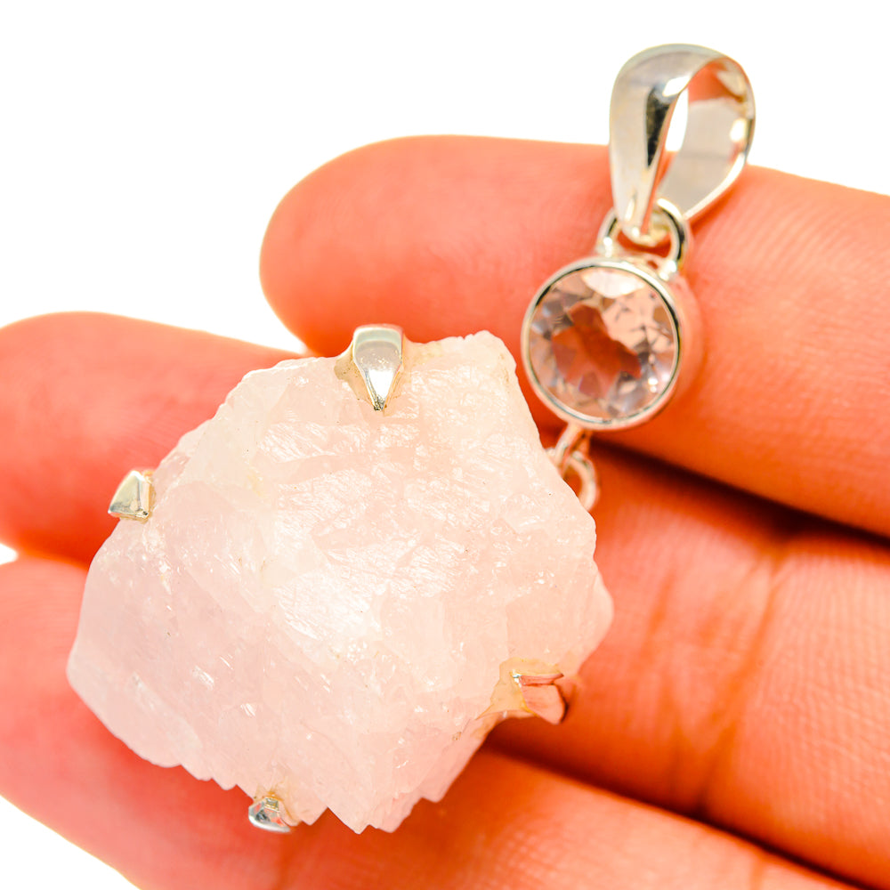 Rose Quartz Pendants handcrafted by Ana Silver Co - PD6467