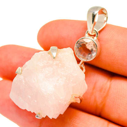 Rose Quartz Pendants handcrafted by Ana Silver Co - PD6467