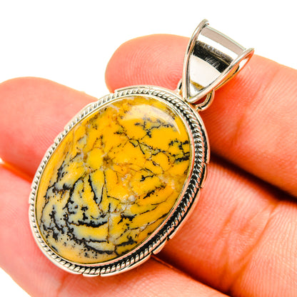 Yellow Dendrite Opal Pendants handcrafted by Ana Silver Co - PD6477