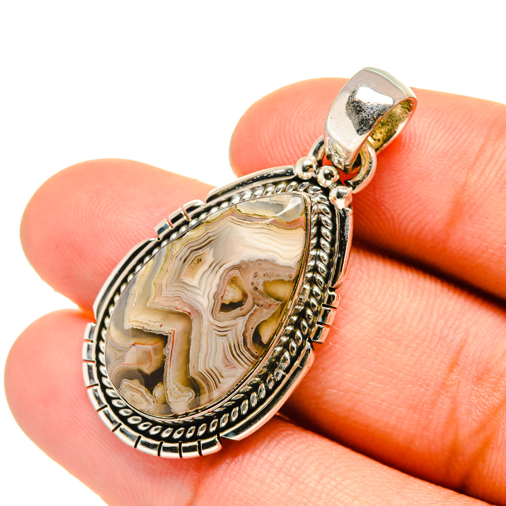 Laguna Lace Agate Pendants handcrafted by Ana Silver Co - PD6480