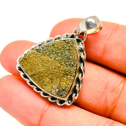 Spectro Pyrite Druzy Pendants handcrafted by Ana Silver Co - PD6483
