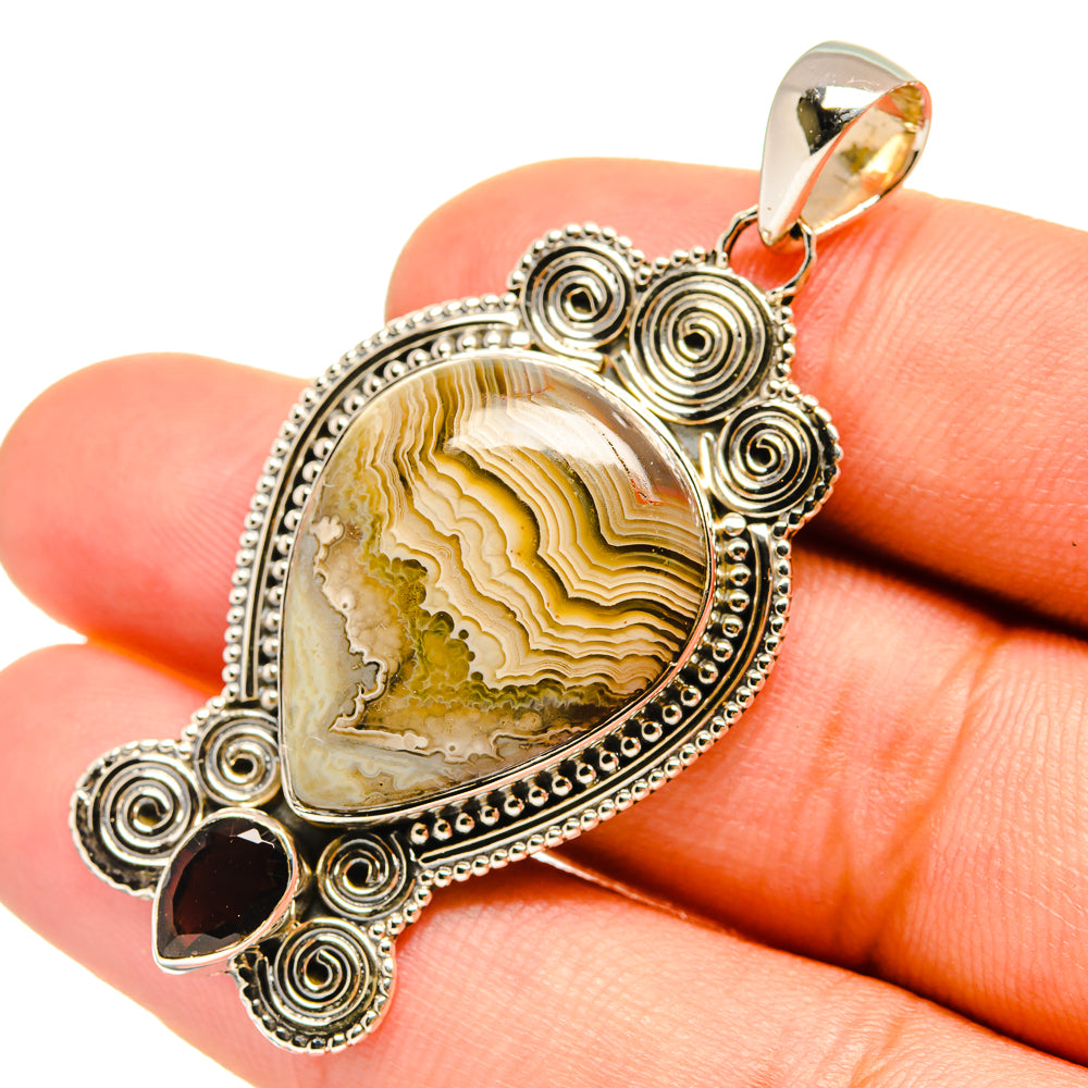 Laguna Lace Agate Pendants handcrafted by Ana Silver Co - PD6502