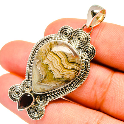 Laguna Lace Agate Pendants handcrafted by Ana Silver Co - PD6502