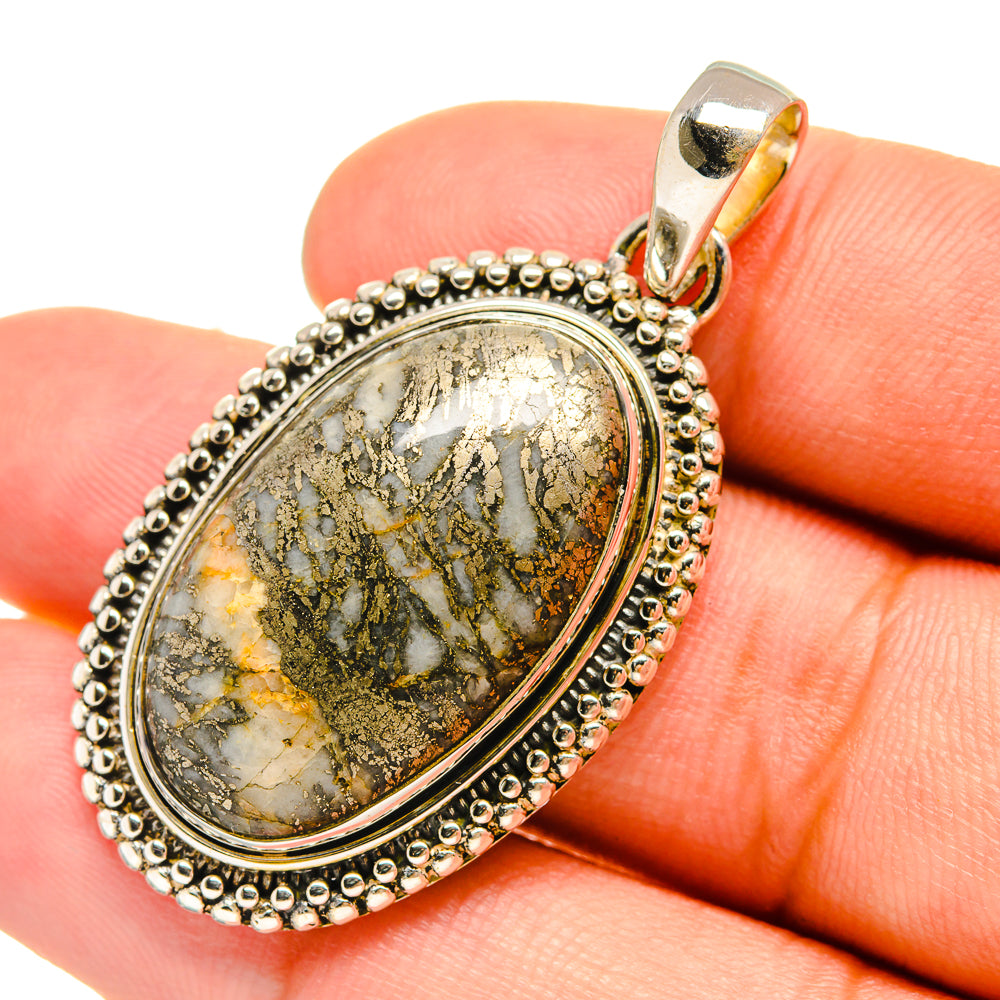 Pyrite Agate Pendants handcrafted by Ana Silver Co - PD6504