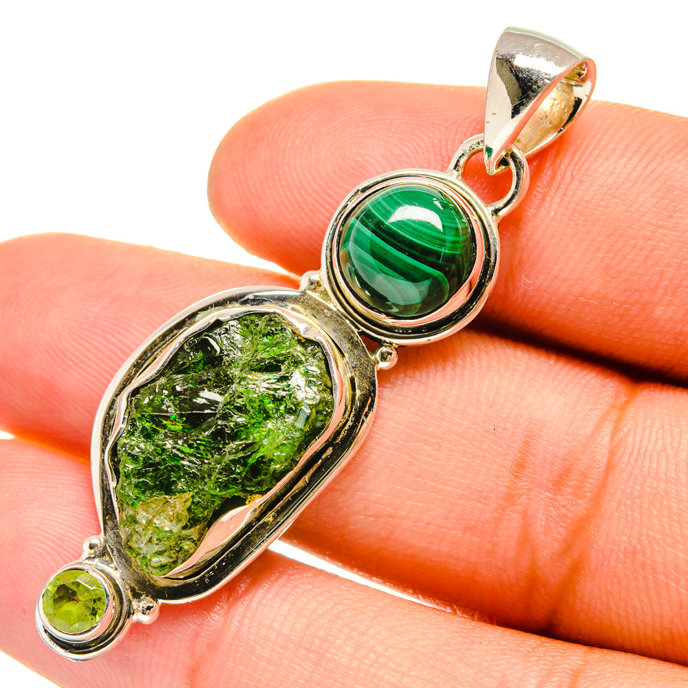 Chrome Diopside Pendants handcrafted by Ana Silver Co - PD6514