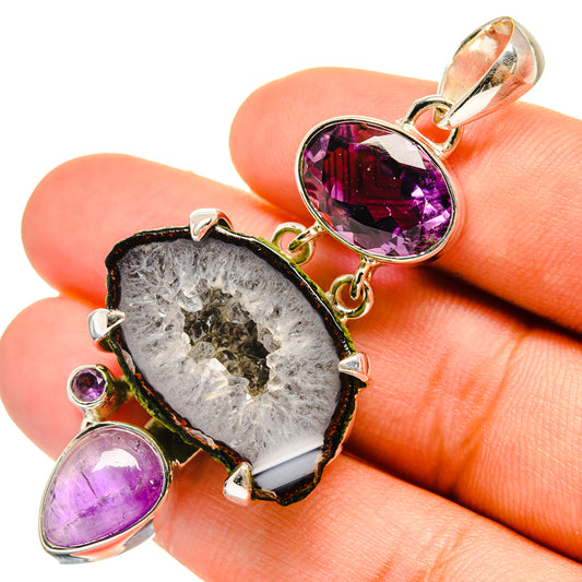 Coconut Geode Druzy Pendants handcrafted by Ana Silver Co - PD6589