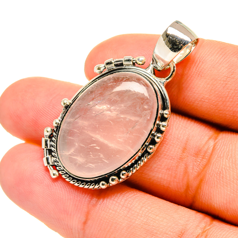 Rose Quartz Pendants handcrafted by Ana Silver Co - PD6599