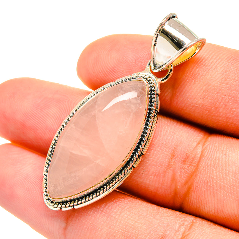 Rose Quartz Pendants handcrafted by Ana Silver Co - PD6607