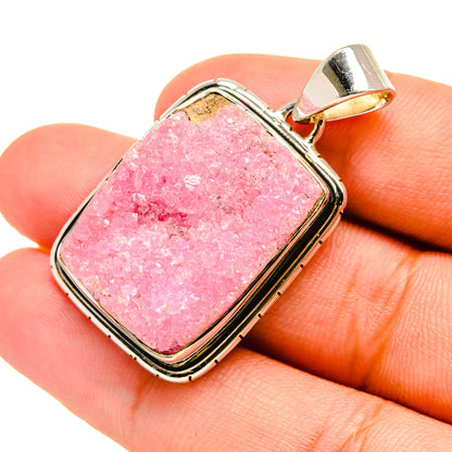 Cobalto Calcite Druzy Pendants handcrafted by Ana Silver Co - PD6615
