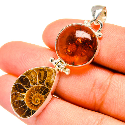 Ammonite Fossil Pendants handcrafted by Ana Silver Co - PD6630