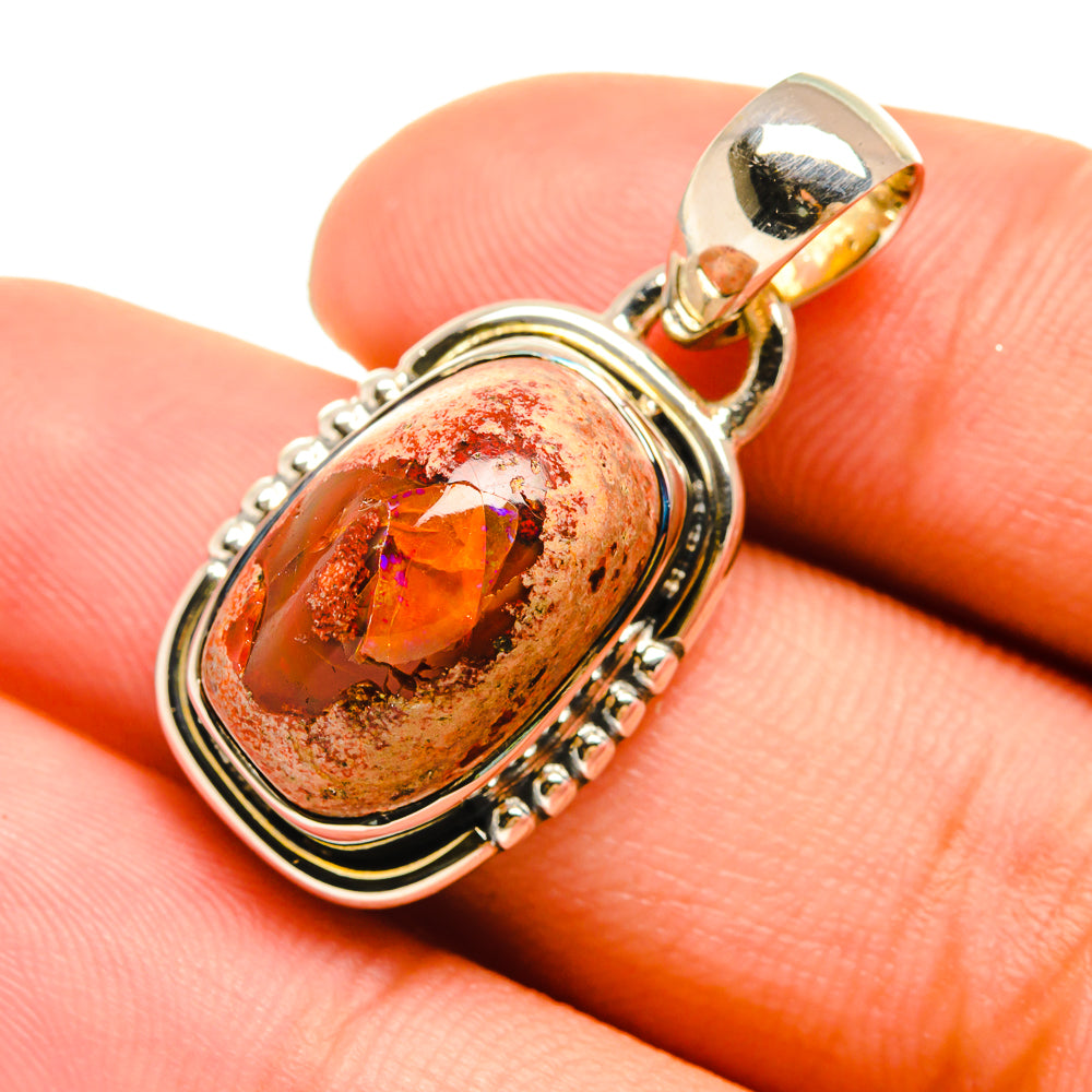 Mexican Fire Opal Pendants handcrafted by Ana Silver Co - PD6632