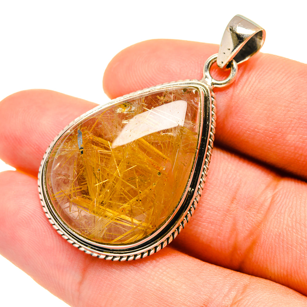 Rutilated Quartz Pendants handcrafted by Ana Silver Co - PD6639