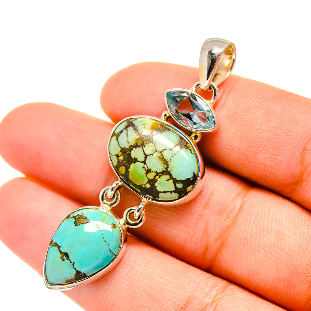 Tibetan Turquoise Pendants handcrafted by Ana Silver Co - PD6659