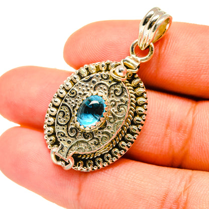 Blue Tourmaline Pendants handcrafted by Ana Silver Co - PD6683