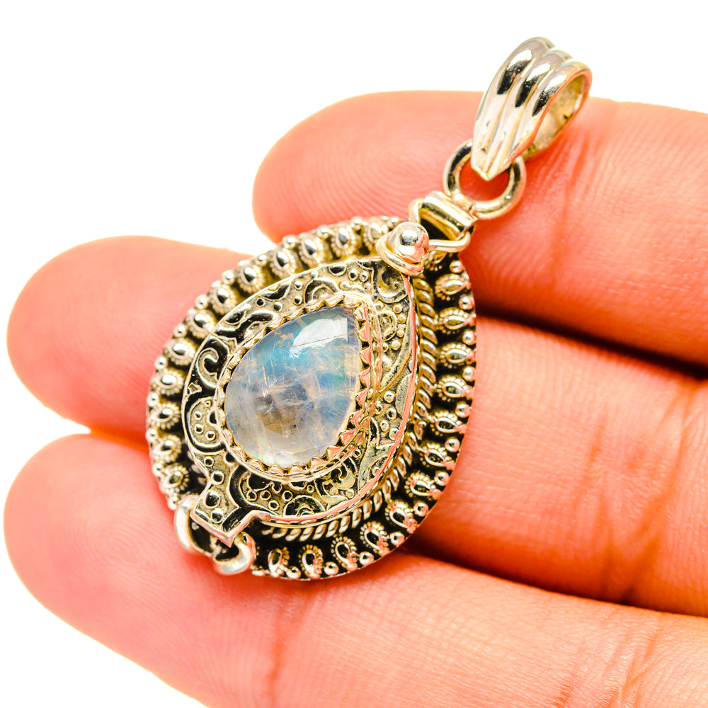 Rainbow Moonstone Pendants handcrafted by Ana Silver Co - PD6684