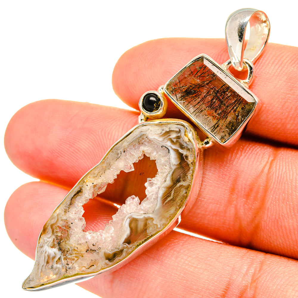 Coconut Geode Druzy Pendants handcrafted by Ana Silver Co - PD6689