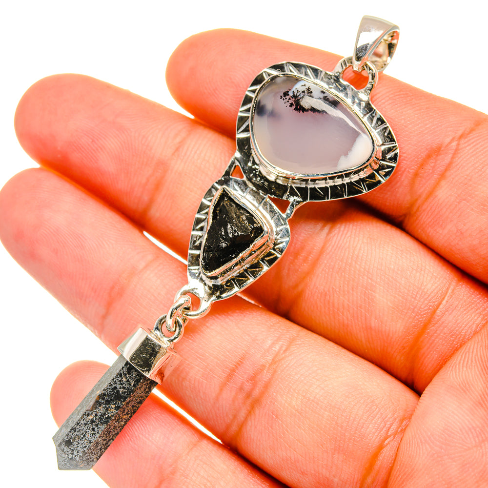 Dendritic Opal Pendants handcrafted by Ana Silver Co - PD6714