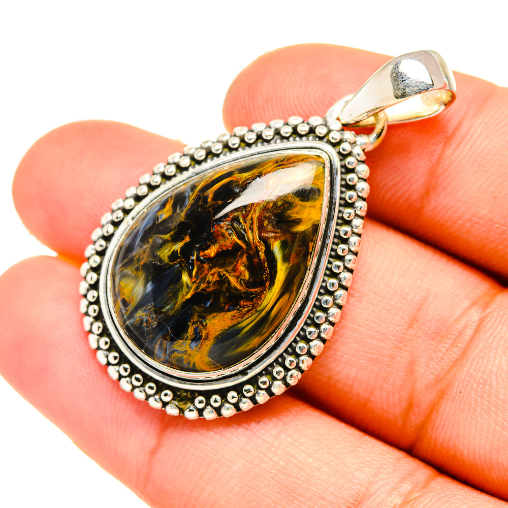Golden Pietersite Pendants handcrafted by Ana Silver Co - PD6729