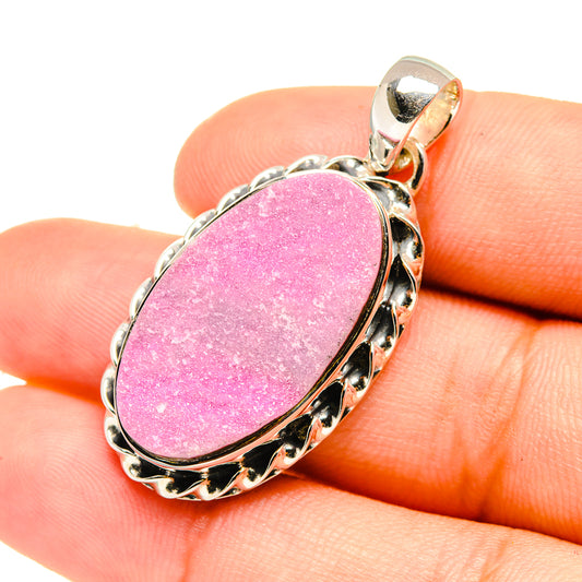 Cobalto Calcite Druzy Pendants handcrafted by Ana Silver Co - PD6759