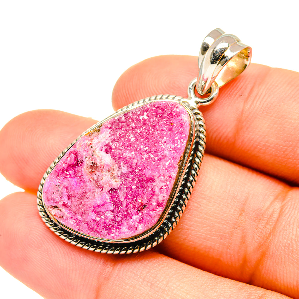 Cobalto Calcite Druzy Pendants handcrafted by Ana Silver Co - PD6763