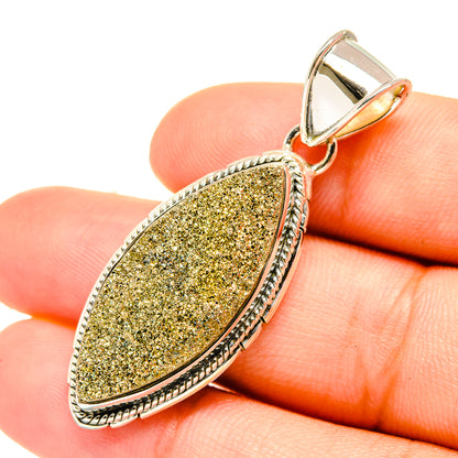 Spectro Pyrite Druzy Pendants handcrafted by Ana Silver Co - PD6771